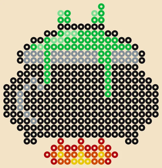 Halloween strijkkralen patroon: borrelende heksenketel, 23 × 24 kralen
