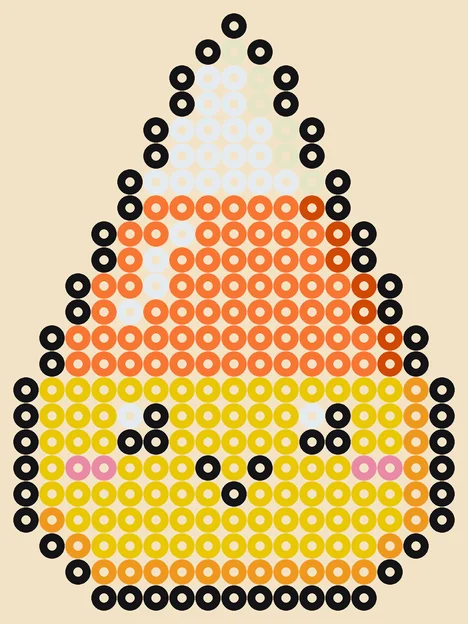 Halloween strijkkralen patroon: candy corn, 17 × 23 kralen