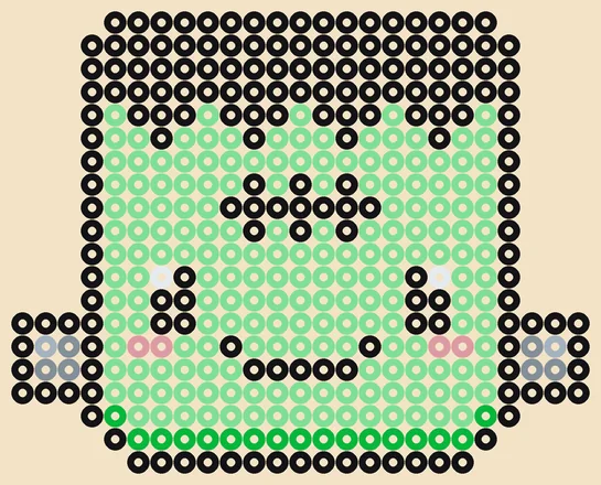 Halloween strijkkralen patroon: lief monster, 25 × 20 kralen