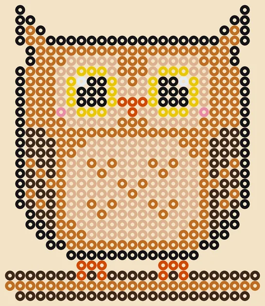Halloween strijkkralen patroon: nachtuil, 25 × 29 kralen