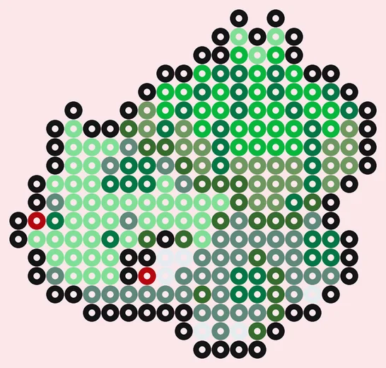 Schattige strijkkralen: kawaii Bulbasaur met 251 kralen