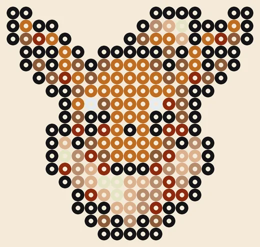 Eevee strijkkralen: Eevee in echte kleuren, 212 kralen