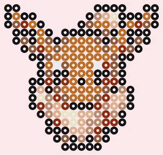 Schattige strijkkralen: kawaii Eevee met 212 kralen