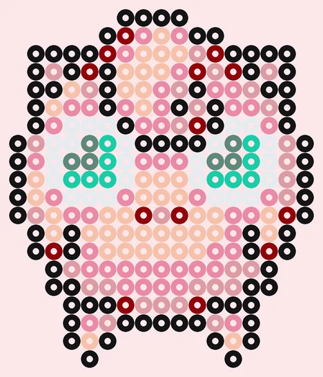 Schattige strijkkralen: kawaii Jigglypuff met 257 kralen
