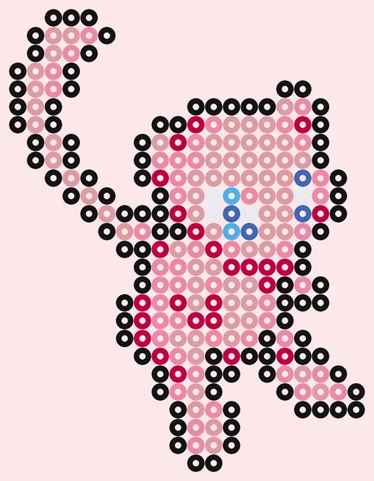 Schattige strijkkralen: kawaii Mew met 244 kralen