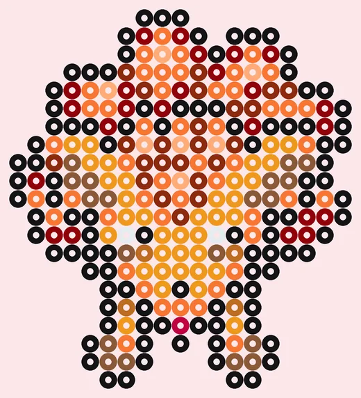 Schattige strijkkralen: kawaii Vulpix met 266 kralen