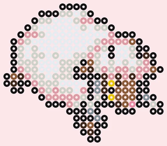 Schattige strijkkralen: kawaii Wooloo met 277 kralen