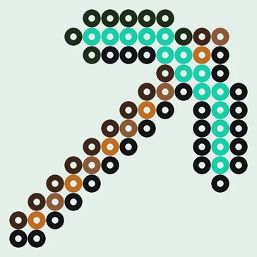 Strijkkralen Minecraft wapens en items: diamanten houweel, 68 kralen