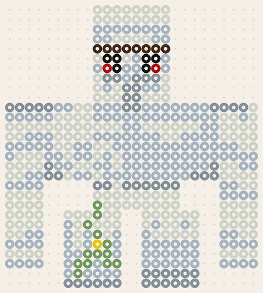 Minecraft strijkkralen voorbeeld IJzergolem, patroon van 26 × 29 kralen