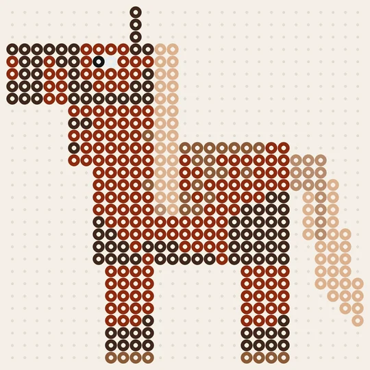 Minecraft strijkkralen voorbeeld Paard, patroon van 29 × 29 kralen