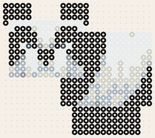 Voorbeeld Panda van strijkkralen