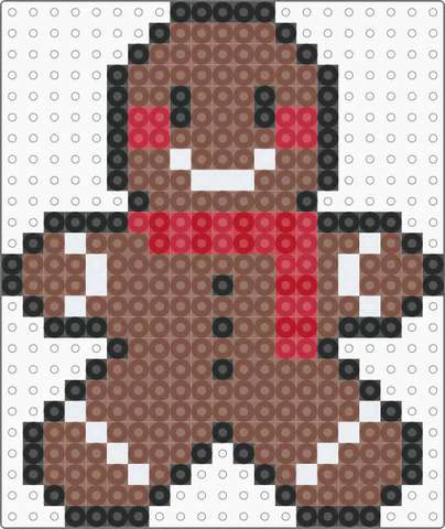 Exemple de Noël en perles à repasser : Bonhomme en pain d’épice