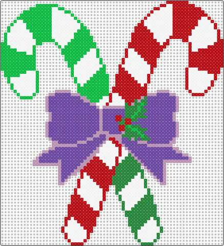 Exemple de Noël en perles à repasser : Sucres d’orge noués