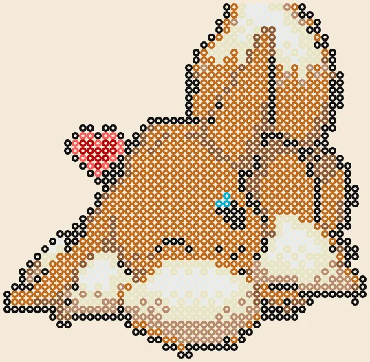 Eevee strijkkralen: Eevee in echte kleuren, 1.347 kralen