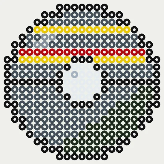 Luxury Ball van strijkkralen, patroon van 21 × 21 kralen