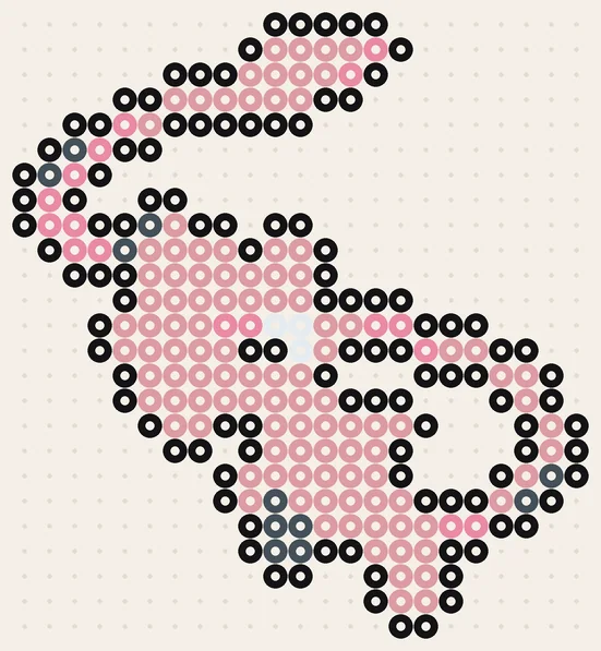 Pokémon strijkkralen patroon Mew in originele kleuren, 23 × 25 kralen