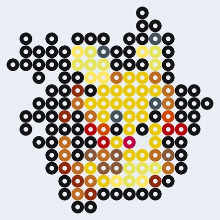 Kleine Pokémon strijkkralen: mini-Dedenne van 16 × 16 kralen