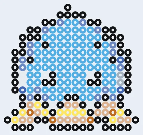 Kleine Pokémon strijkkralen: mini-Spheal van 18 × 17 kralen