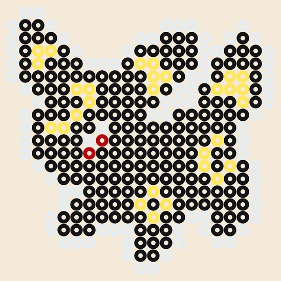 Eevee strijkkralen: Umbreon in echte kleuren, 311 kralen