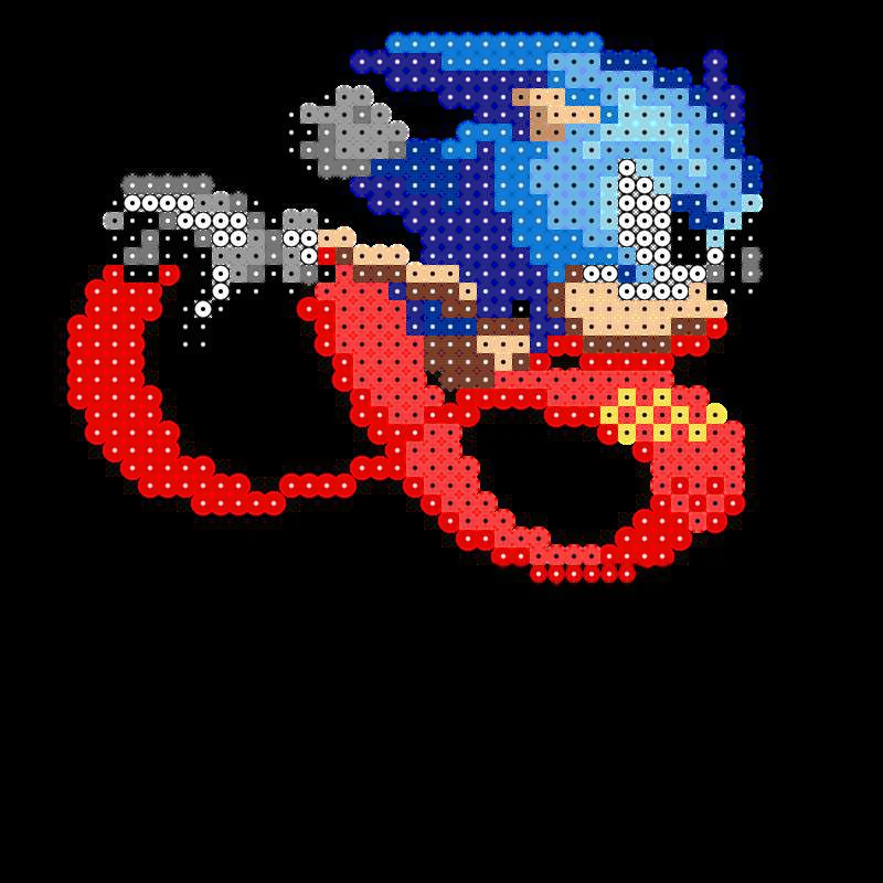 Sonic hamahelmityö: Juokseva Sonic