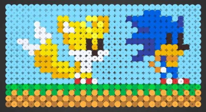 Sonic Bügelperlen Beispiel: Sonic und Tails