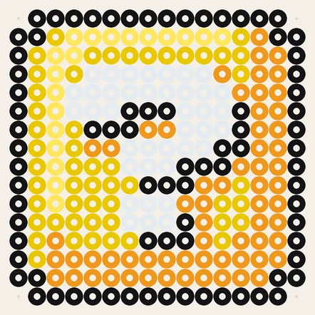 Modèle Super Mario en perles à repasser : Bloc ?, 16 × 16 perles