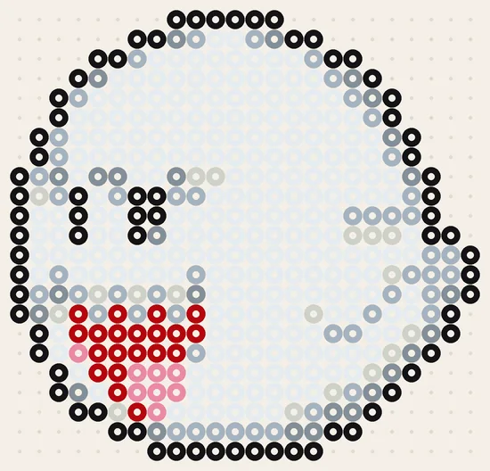 Modèle Super Mario en perles à repasser : Boo, 24 × 23 perles
