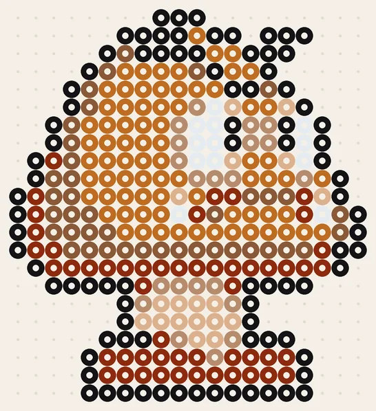 Modèle Super Mario en perles à repasser : Goomba, 20 × 22 perles