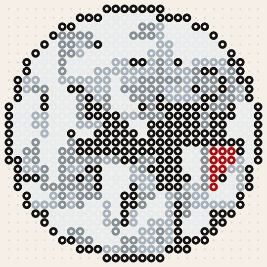 Voetbal strijkkralen patroon: ajax, 29 × 29 kralen