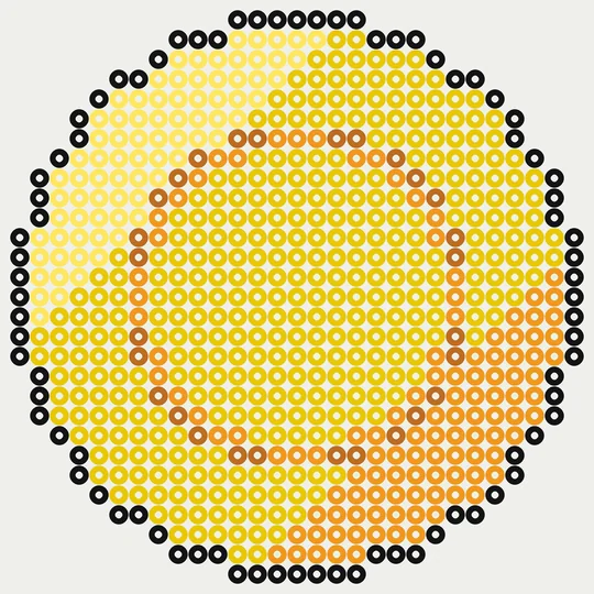 Eredivisie strijkkralen: Eredivisie-schaal (gouden editie) als voetbal logo, 657 kralen