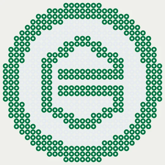 Eredivisie strijkkralen: FC Groningen als voetbal logo, 665 kralen