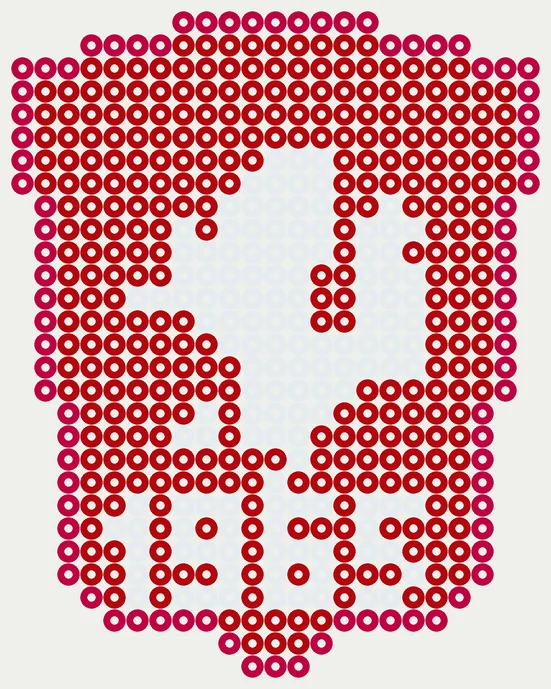 Eredivisie strijkkralen: FC Twente als voetbal logo, 545 kralen