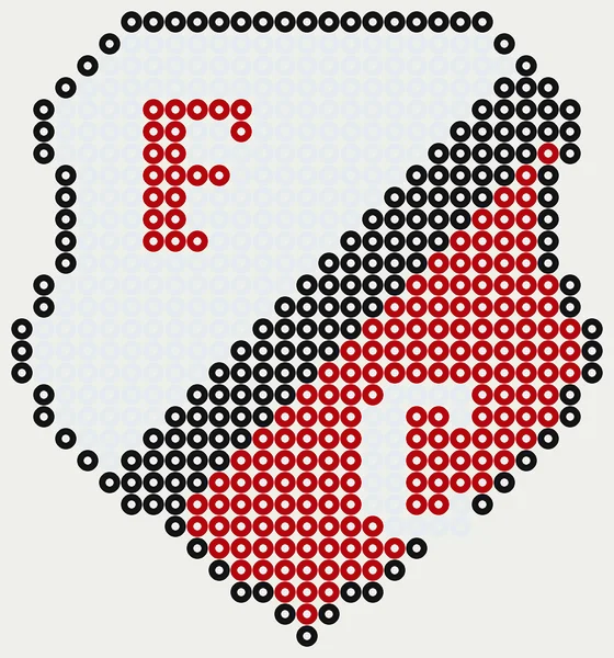 Eredivisie strijkkralen: FC Utrecht als voetbal logo, 576 kralen