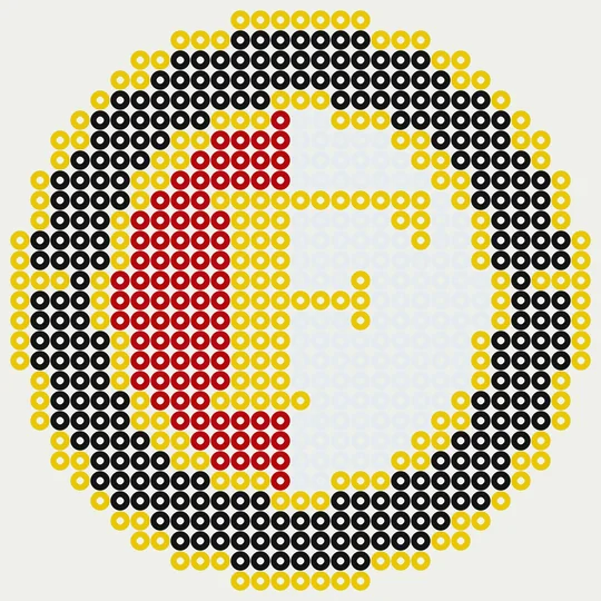 Eredivisie strijkkralen: Feyenoord als voetbal logo, 665 kralen