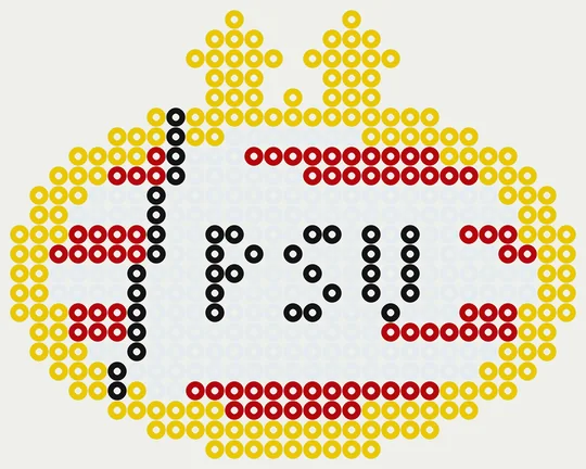 Eredivisie strijkkralen: PSV als voetbal logo, 457 kralen