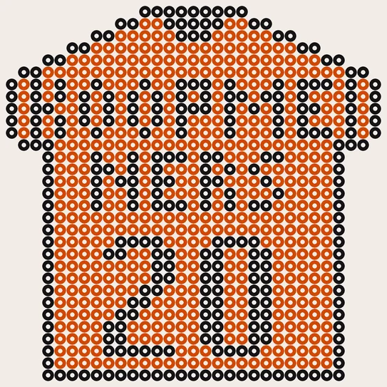 Strijkkralen voetballer: Rugshirt Koopmeiners 20, 31 × 31 kralen