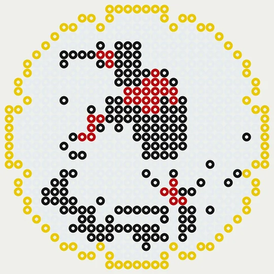 Eredivisie strijkkralen: Sparta Rotterdam als voetbal logo, 657 kralen